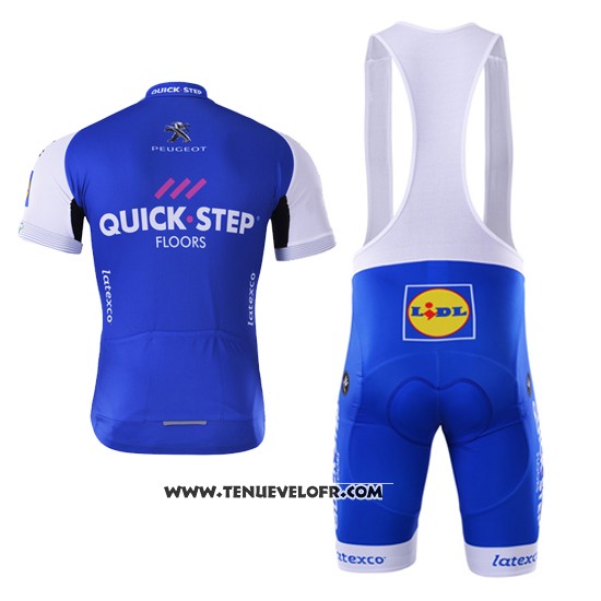 2017 Maillot Ciclismo Quick Step Floor Bleu Manches Courtes et Cuissard